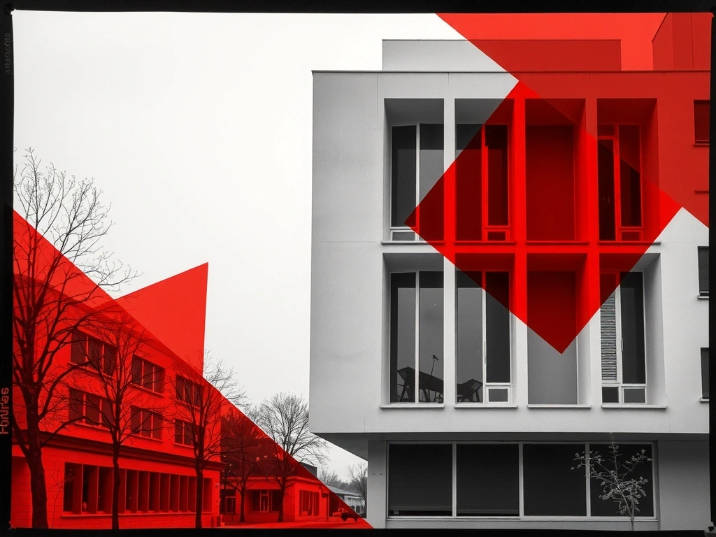 Collage architectural Bauhaus et couleurs Pop